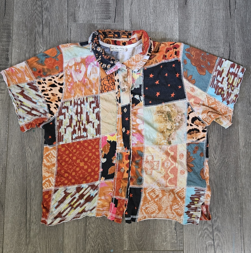 Free People Patchwork Shirt - image 1